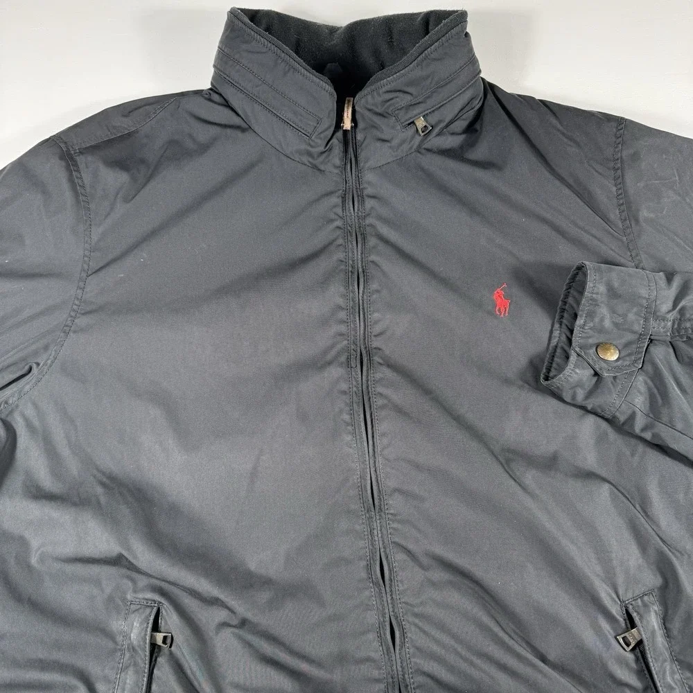 Polo Ralph Lauren Insulated Jacket Stowaway‎ Hood Mens 2XB Black Coat